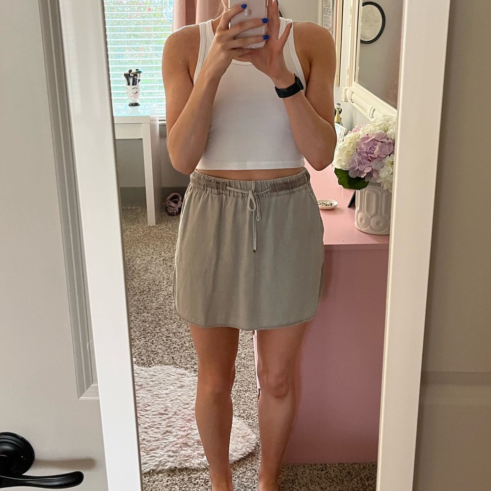 On the Road Green/Gray Skirt